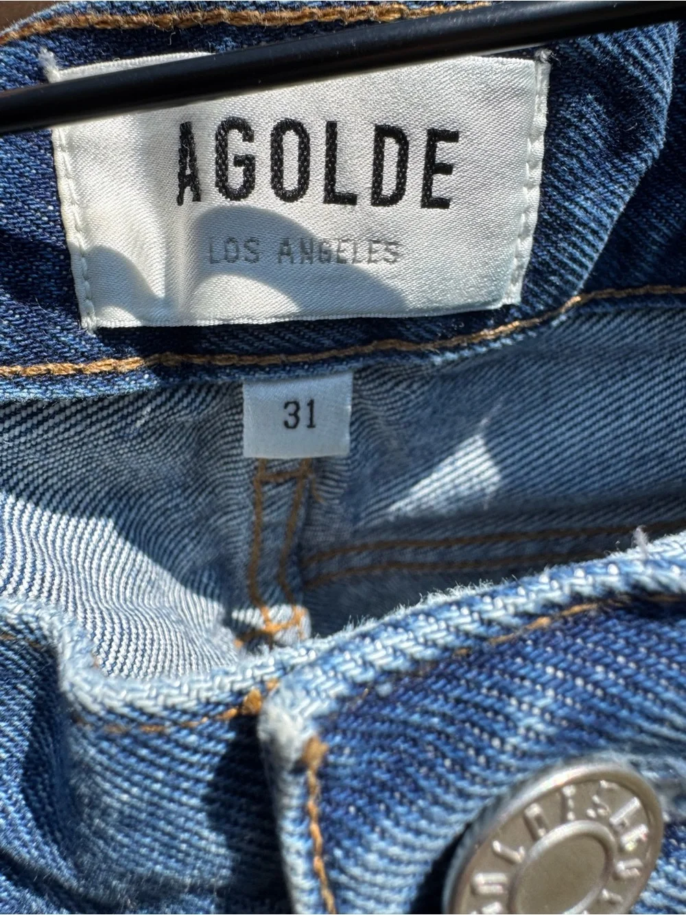 Agolde Parker Long Denim Shorts